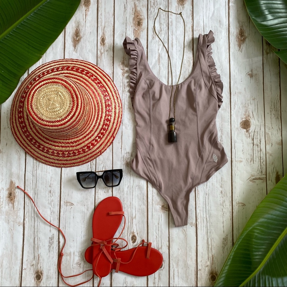 Free People FP Movement Love Me Bodysuit Moonlight Mauve
